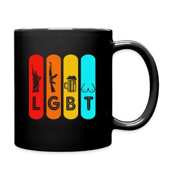 LGBT Lesbisch Schwul Gay Regenbogen Homo Trans - Tasse einfarbig - Schwarz - Rechts