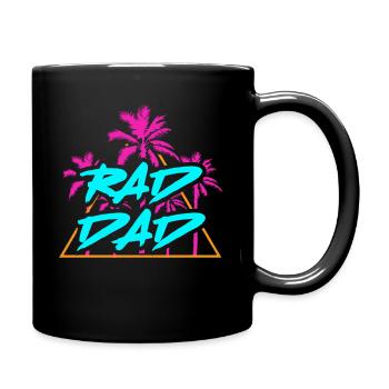 RAD DAD Best Dad ever Papa Papi Vater - Tasse einfarbig - Schwarz - Rechts