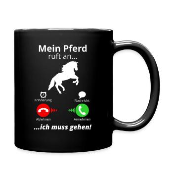 Cheval va à cheval fille drôle équitation écurie - Mug uni - noir - Droite