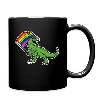 LGBT Dinosaur Gay Pride Shirt Gift Gay - Full Colour Mug - black - Right