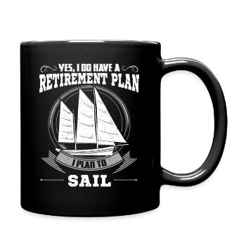 Cadeau retraite retraite voilier voilier voilier - Mug uni - noir - Droite