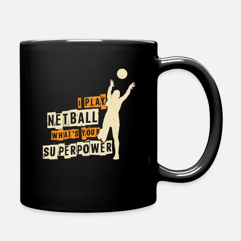 Netball superpower - Full Colour Mug - black
