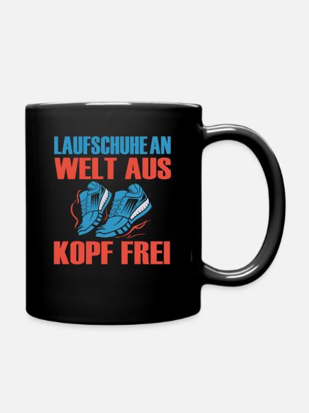 Laufen Spruch Joggen Marathon - Tasse einfarbig - Schwarz