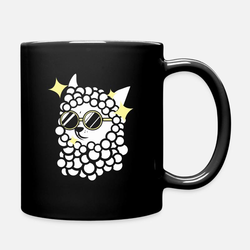 Alpaca with sunglasses - Full Colour Mug - black