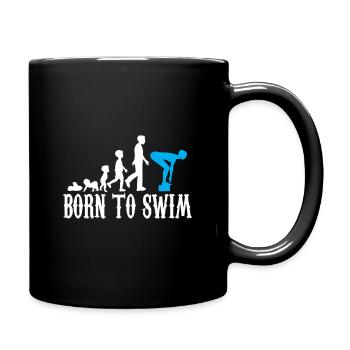 Schwimmer Evolution Geburt Baby Kind Geschenk - Tasse einfarbig - Schwarz - Rechts
