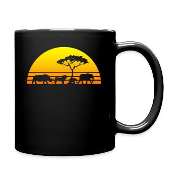 Afrika - Tasse einfarbig - Schwarz - Rechts