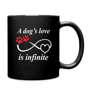 The love of a dog is infinite four paws - Full Colour Mug - black - Right