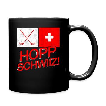 Unihockey Schweiz Hopp Schwiiz Swiss Geschenk - Tasse einfarbig - Schwarz - Rechts