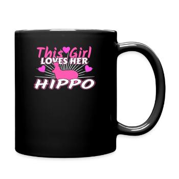 Nilpferd - Tasse einfarbig - Schwarz - Rechts