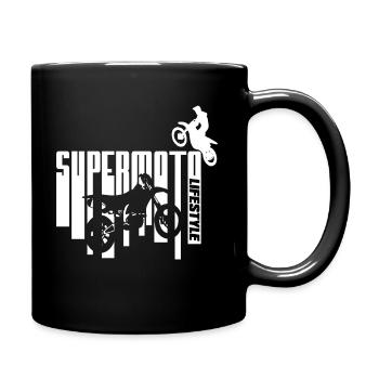 Supermoto Lifestyle Motorrad Biker Bikerin - Mug uni - noir - Droite