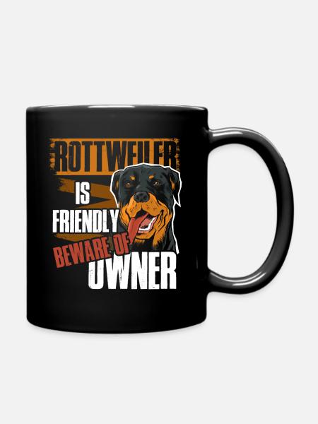 Rottweiler owner - Full Colour Mug - black