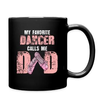 Ballet papa fête fête des pères fils fille famille danser - Mug uni - noir - Droite