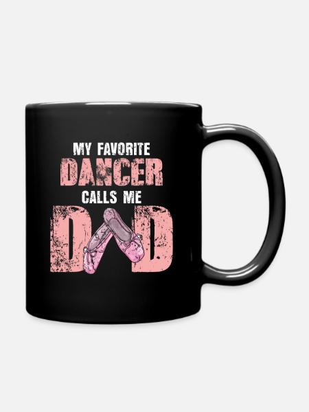 Ballet papa fête fête des pères fils fille famille danser - Mug uni - noir