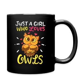 Owl - Tasse einfarbig - Schwarz - Rechts