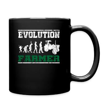 Traktor Landwirt Evolution - Tasse einfarbig - Schwarz - Rechts