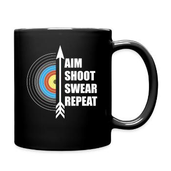 Bogenschießen Sport - Tasse einfarbig - Schwarz - Rechts