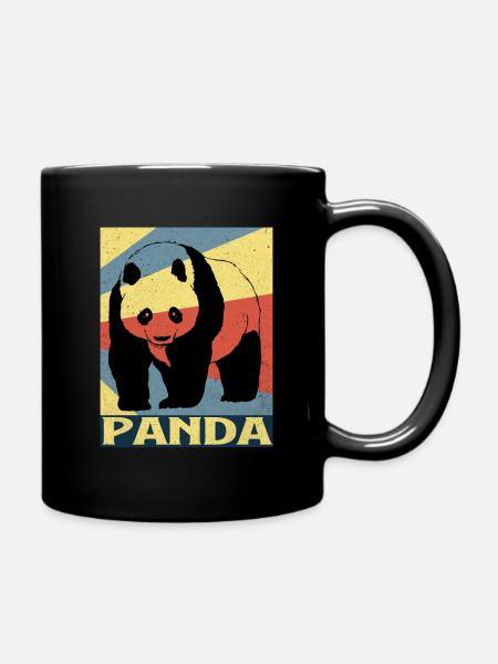 Panda - Tasse einfarbig - Schwarz