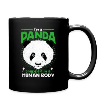 Panda - Tasse einfarbig - Schwarz - Rechts