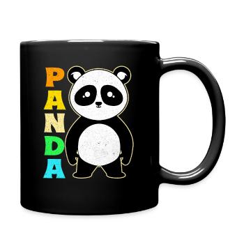 Panda - Tasse einfarbig - Schwarz - Rechts
