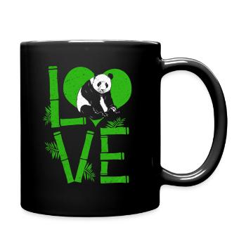 Panda Ours Bébé Panda Câlin bambou - Mug uni - noir - Droite