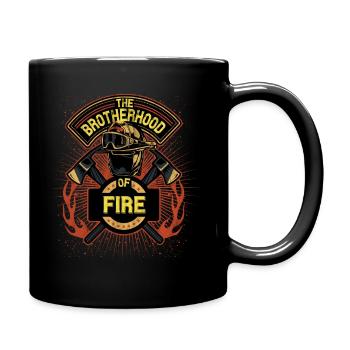 Firefighter Kameradschaft Feuerwehr Feuerwehrmann - Full Colour Mug - black - Right