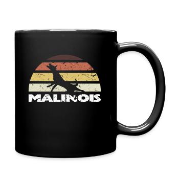 Malinois Retro Vintage Silhouette - Full Colour Mug - black - Right