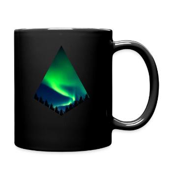 Aurora Borealis - Polarlichter - Tasse einfarbig - Schwarz - Rechts