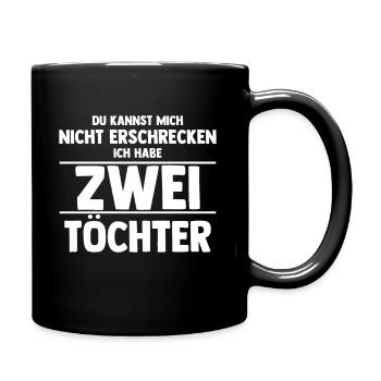 Ich habe zwei Töchter lustiges vatertagsgeschenk - Mug uni - noir - Droite