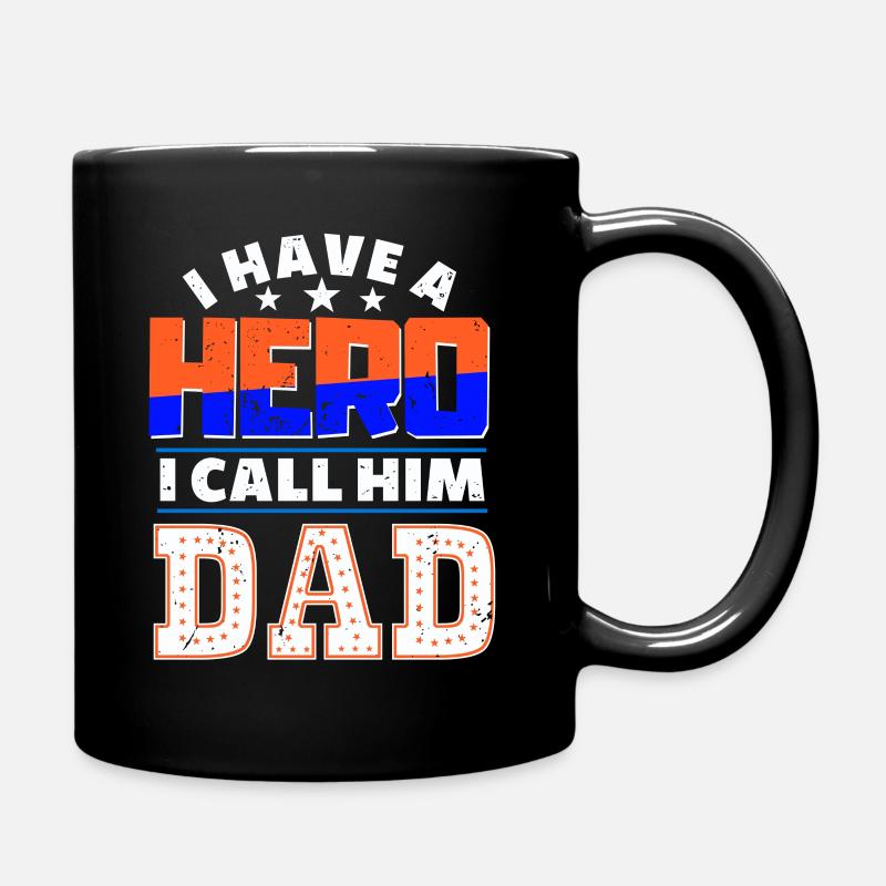 Ich habe eine Held - Papa - Tasse einfarbig - Schwarz