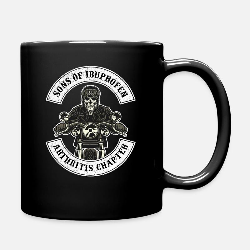 Biker Ibuprofen Arthritis Motorrad Chopper - Tasse einfarbig - Schwarz