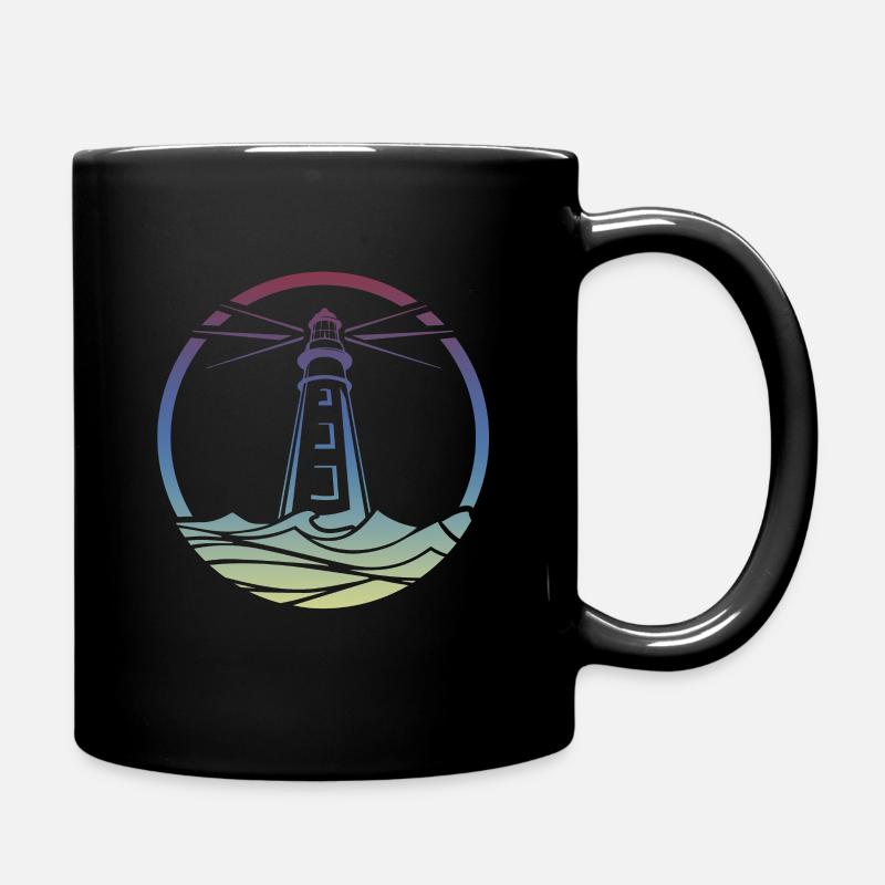 Leuchtturm bunt - Tasse einfarbig - Schwarz