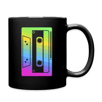 Retro Cassette Tape product | 80s and 90s Neon - Full Colour Mug - black - Right