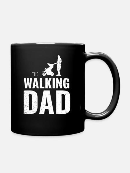 Le papa qui marche (blanc) - Mug uni - noir