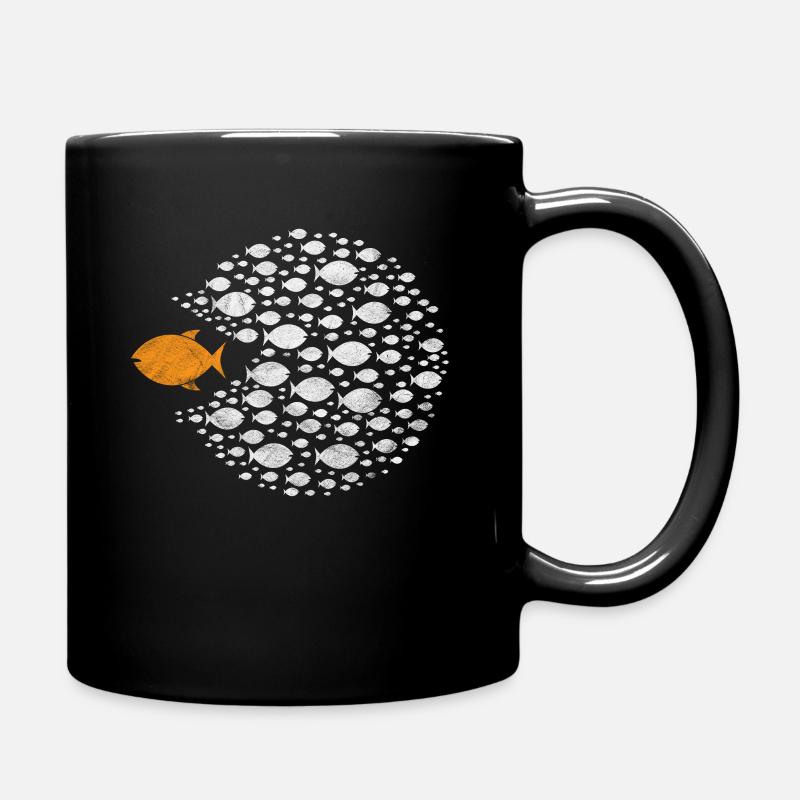 Go Swimming Against the Current Flow Stream - Full Colour Mug - black