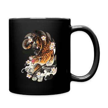 Tatouage Japonais De Style Tigre Traditionnel - Mug uni - noir - Droite