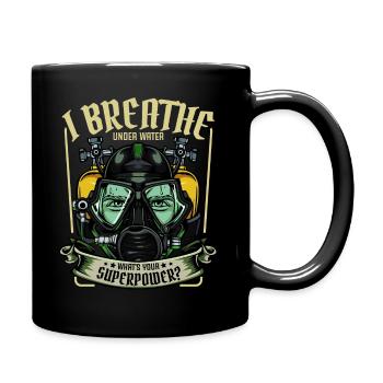 Taucher Lustige Sprüche Tauchen Statement Geschenk - Tasse einfarbig - Schwarz - Rechts