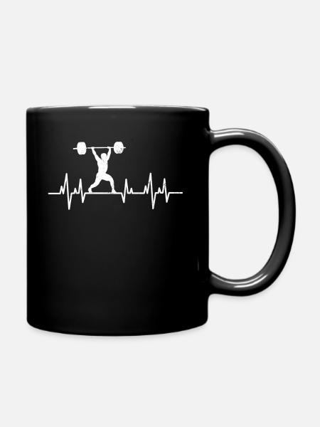 Gewichtheben - Tasse einfarbig - Schwarz