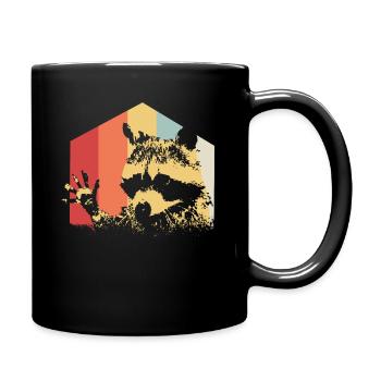 Raton laveur Vintage - Mug uni - noir - Droite