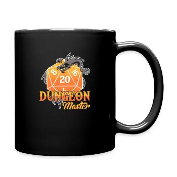 D20 Würfel Fantasy Rollenspiel Gaming Geschenk - Tasse einfarbig - Schwarz - Rechts