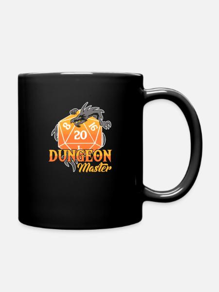 D20 Würfel Fantasy Rollenspiel Gaming Geschenk - Full Colour Mug - black