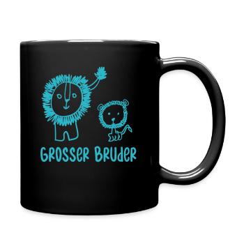 Großer Bruder T-shirt Löwe Geschenkidee Löwen Tier - Tasse einfarbig - Schwarz - Rechts