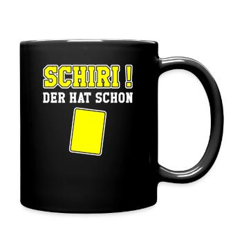 Schiri Schiedsrichter Fussball Lustig Gelb Fans - Tasse einfarbig - Schwarz - Rechts