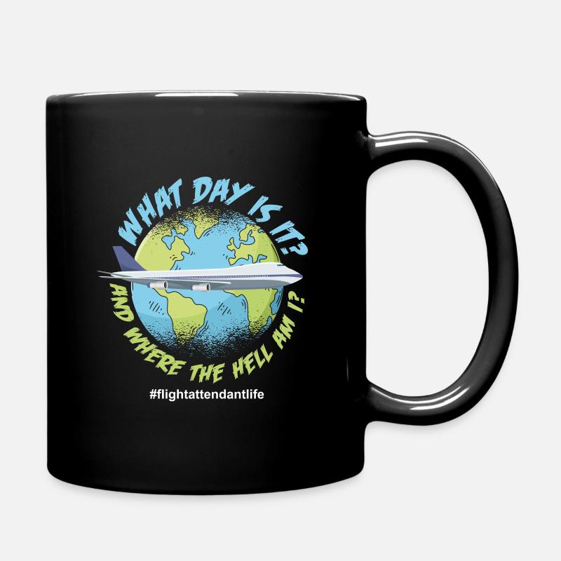 Flugbegleiterin Weltenbummler - Tasse einfarbig - Schwarz