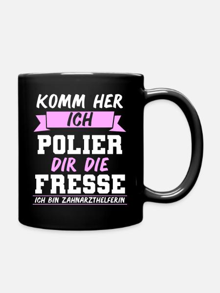 Zahnarzthelferin Lustig Zahnmedizin Geschenk Zahn - Tasse einfarbig - Schwarz