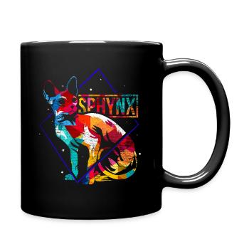 Sphynx Katze Geschenk - Tasse einfarbig - Schwarz - Rechts