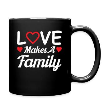 Love Makes A Family Adoption Foster Love - Full Colour Mug - black - Right