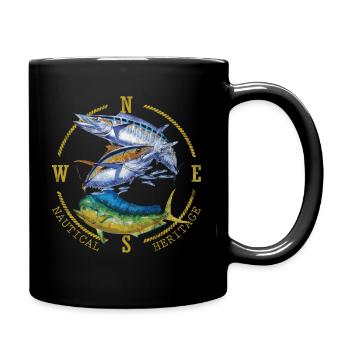 Mahi Mahi Tuna Kingfish Nautical Fishing - Tasse einfarbig - Schwarz - Rechts