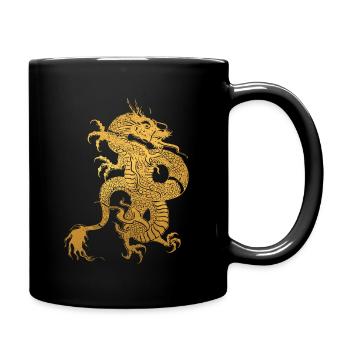 Traditional Chinese Yellow Dragon Tribal - Mug uni - noir - Droite