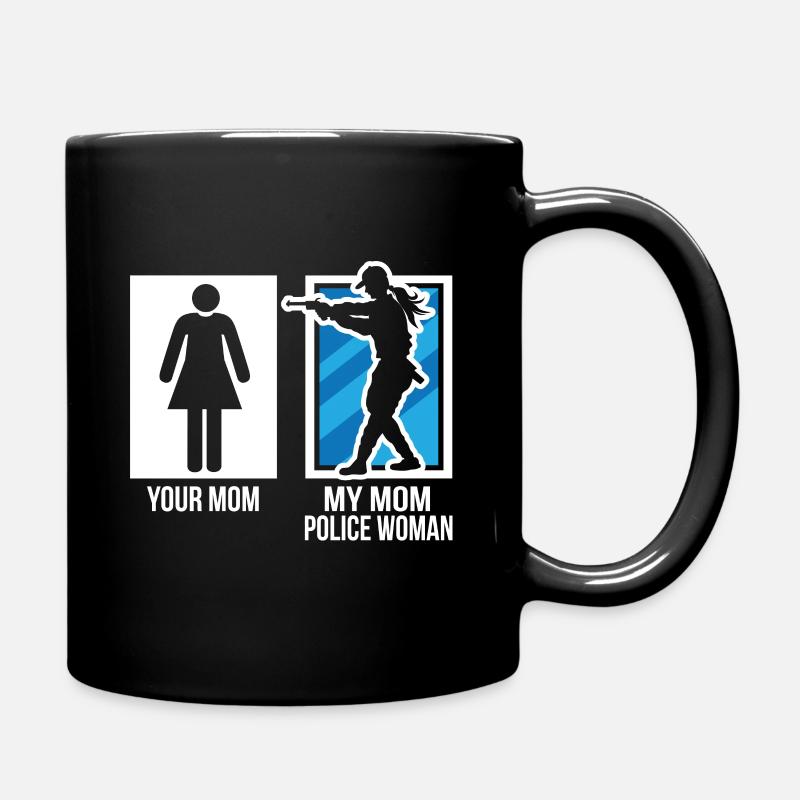 Mama Mutter Polizei Polizistin Logo - Tasse einfarbig - Schwarz