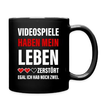 Videospiele Haben Mein Leben Zerstört - Gamer - Tasse einfarbig - Schwarz - Rechts